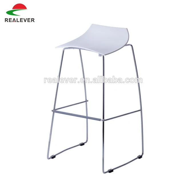 Plastic seat steel leg high chair bar stools