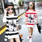 Spring long girl's bottom shirt cotton stretch long sleeve T-shirt cotton kids fashion soft clothes of modern girls dresses