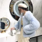 High Quality Factory Direct Finland Real Fox Fur Coat Fur Outerwear Lady's Warm Fur Jacket