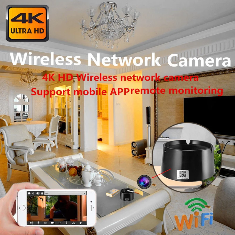 high quality  wifi Ashtray Camera 4K/1080P Full HD IP Spy security home wireless  camera