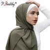 New Fashion Turkey Chiffon Turban Headscarf Plain Color Women Shawl Hijab