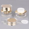 refillable luxury 5g 10g 20g 30g 50g Small square acrylic plastic Jars for Makeup Powdered Foundation Eye Shadow cosmetic cream