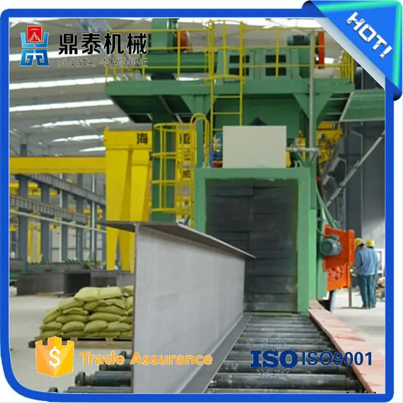 movable floor i beam shot blasting machine, automatic polishing machine