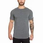 Fitness Blank Cool Dry Shaping Side Cut Men Sports Gym T Shirt