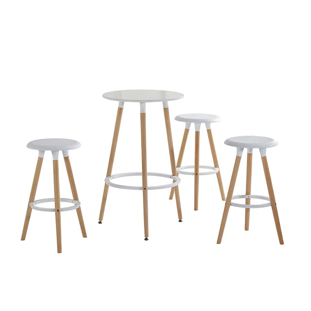2018 Hot-sale high quality New design modern high bar plastic stool with Solid Wood Leg Lab chairs stools