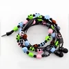 URIZONS Wired Headphone for iphone ipod with mic,Multi-color Cool Skull Beads Bracelet Earphones Headsets 2018 NEW SEDEX FACTORY