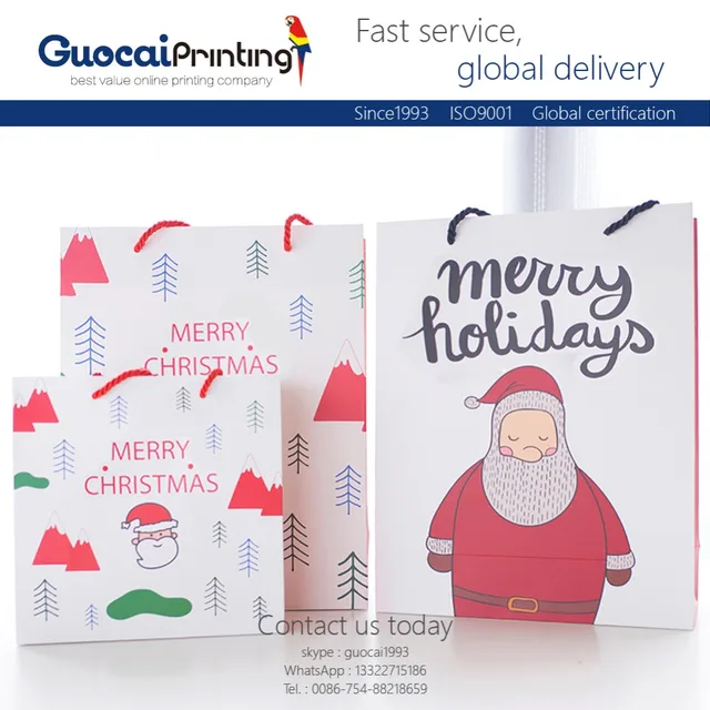wholesale top level handmade make christmas fancy paper gift bag