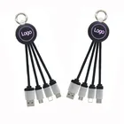 OEM custom logo Multi function USB charger cable 3 4 5 in 1 data USB cable keychain for Type C Micro 8pin