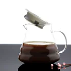 400-800ml Handmade Borosilicate Eco-Friendly Glass Coffee Share Pot With Clear Lid