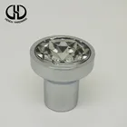 New arrival 30mm round faceted cabinet knob furniture zinc alloy handle and knob with crystal shell