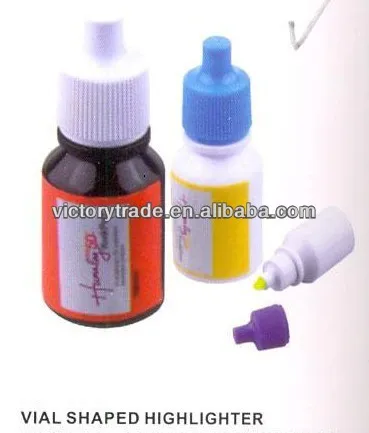 Custom Logo 4 In 1 Mini Vial Shaped Highlighter Marker Set With Plastic Case