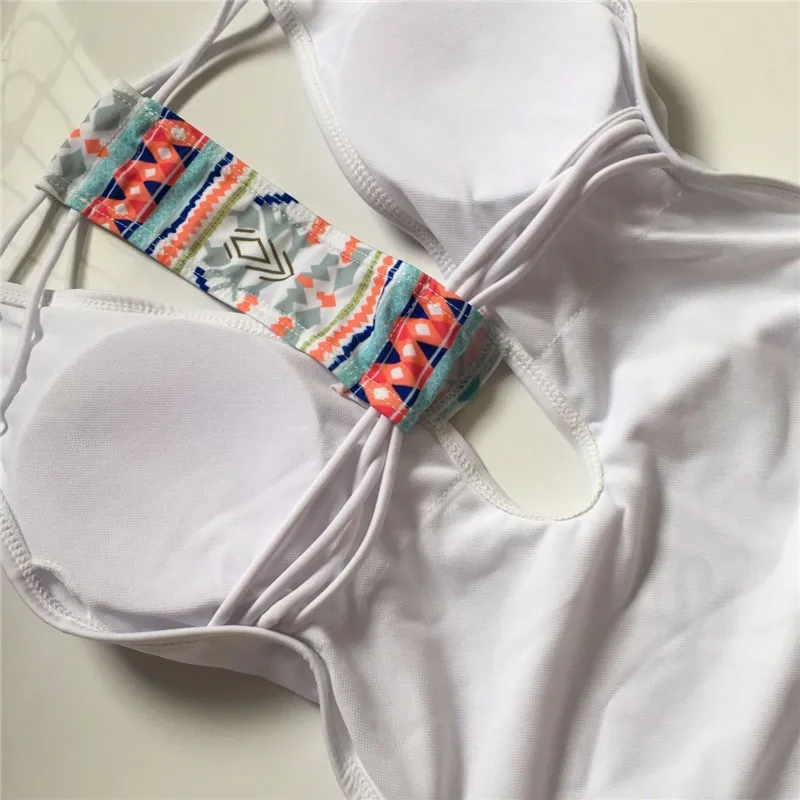 Cut out 1 one piece swimsuit Women Backless swimwear padded bathing suit Sey push up halter bodysuit monokini