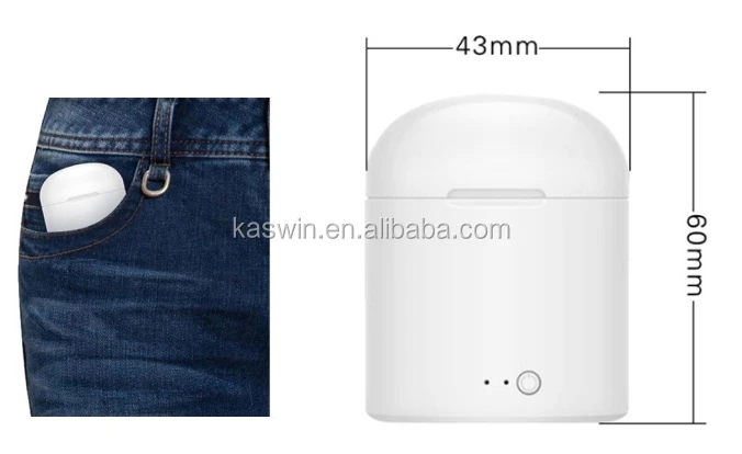2019 hot selling Portable V5.0 Mini i7s TWS air Wireless Stereo Blue tooth Earbuds pods with Charging Case - ANKUX.COM