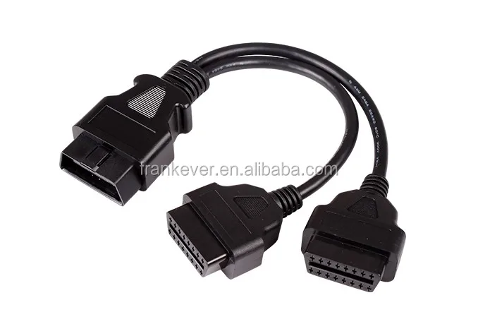 OBD2 OBDII Splitter Extension Cable 16pin Male to Dual Female Y Cable 30cm 1ft