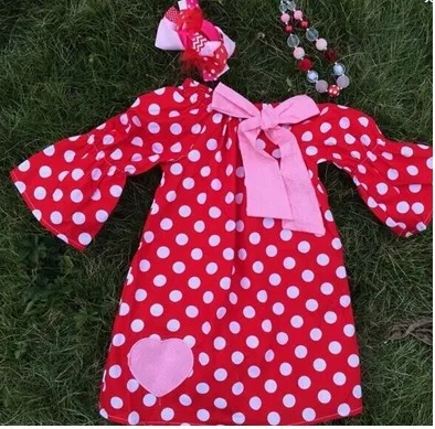 dress with matching hair bows and chunky necklace set