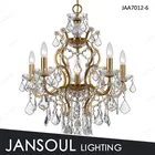6 lights k9 crystal indian retro iron chandelier light