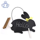 Rabbit shape cheap wooden small message black board chalk board used widely