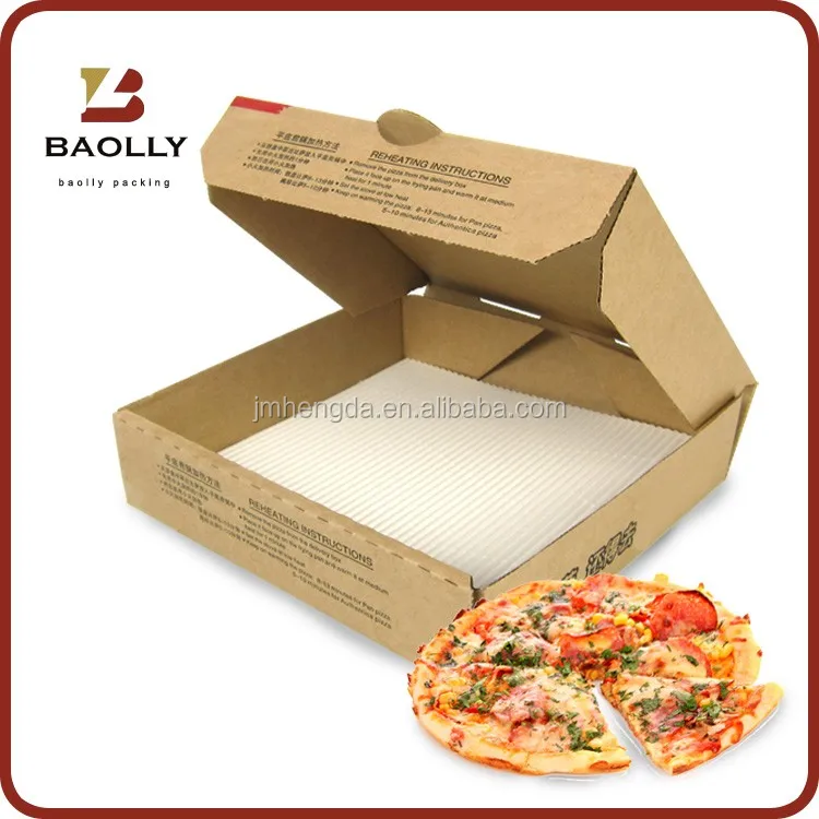 food grade white cardboard custom paper pizza delivery box