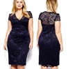 Z87653A big sizes lady clothing v-neck lace women clothes fat woman sexy dresses