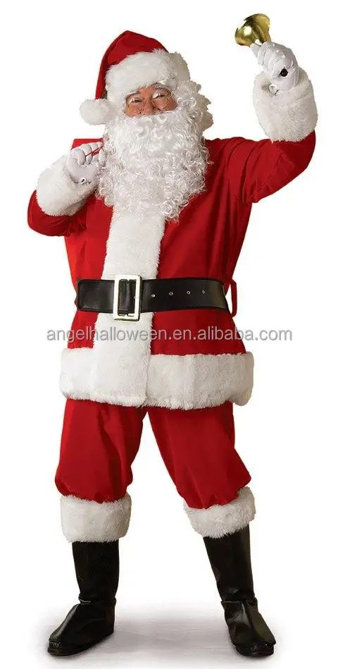 Deluxe אדום AGM2610 תחפושות mens תחפושת סנטה קלאוס תלבושות לחג המולד