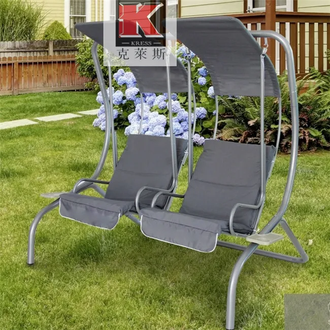 Yard Garden Outdoor Glider Swing Seat With Upholstery Dual