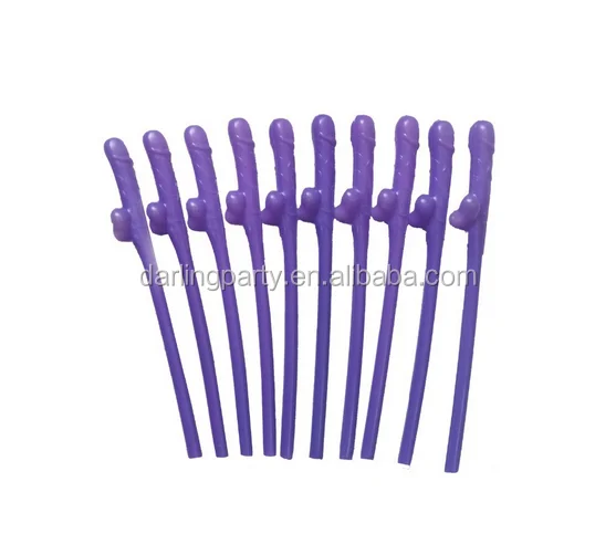hotselling purple color hen party willy straws
