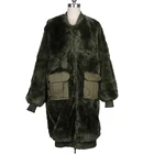 Wholesale Cheap Classic Double-sided wear sheep Fur Coat / women green long winter coat with cheap price