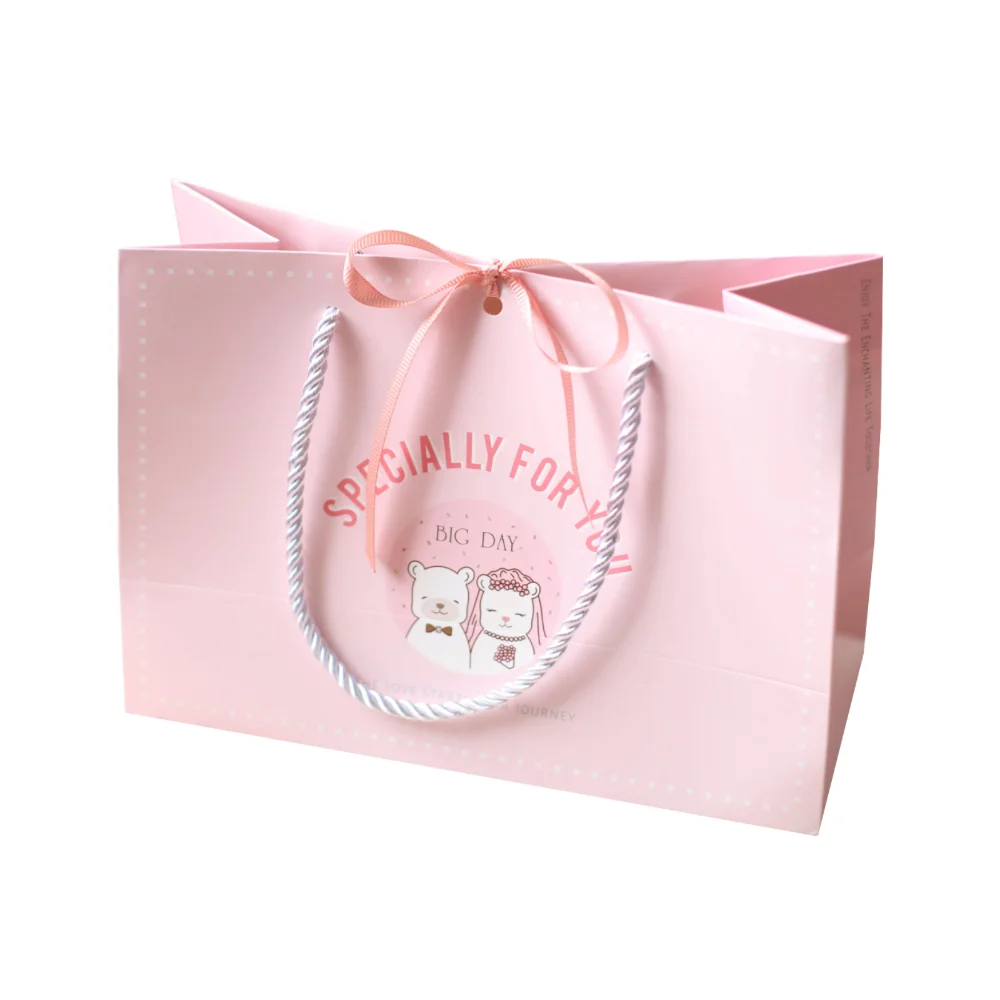 pink cloth paper bag