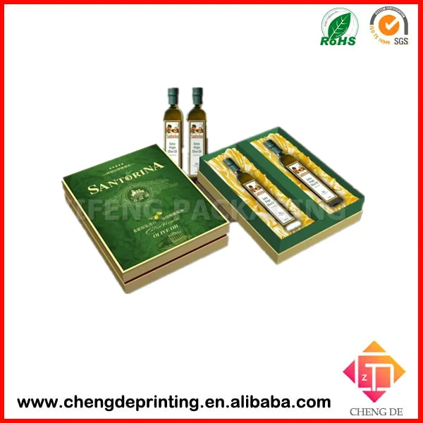 custom high quality cardboard paper olive oil gift packaging 