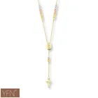 Wholesale Sterling Silver Gold Plated Rosary Long Chain Necklace