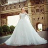 2019 Latest classic lace cape long tail floor-length dress wedding gown