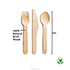 Disposable bamboo/wooden utensil fork spoon knife set wood compostable cutlery