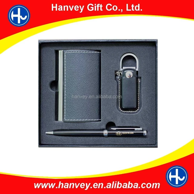 new leather promotional silver jubilee corporate gift set