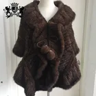 Knitted Style Mink Fur Coat Fashion Mink Fur Shawl