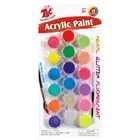 18ct 4.5ml acrylic paint w/brush on blister card (Combo Set)