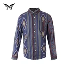 Factory direct custom holiday fashion men printed long sleeve beach shirt
