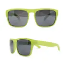 Xiamen cheap fit over logo printed plastic green square framed glasses unisex sunglasses