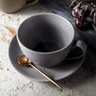 Wholesale Price Ceramic Coffee Brown Cup Set