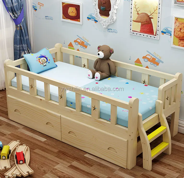kids wooden bed