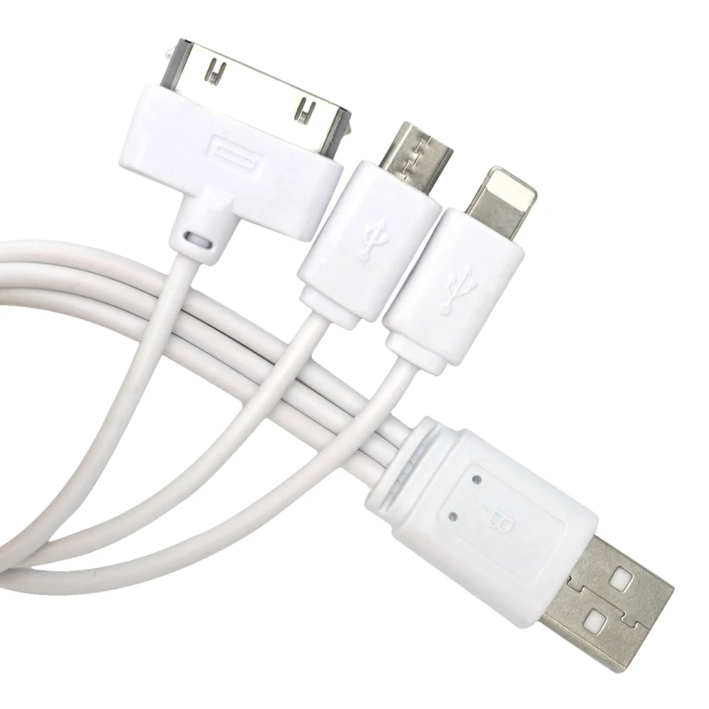 Portefeuille 3 in 1 Micro USB 30pin Charging Cable For iPhone 4 4S 5 5S SE 5C 6 6S 7 8 Plus iPhon X Microusb Android Short Cable (2)