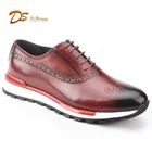 China manufacture soft leather and comfortable lace up casual high quality mens sport shoes