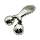 3D Full Face Massager Double Chin Y Shape Face Lift Slim Multifunction Mini Facial Massager with Two Roller Ball