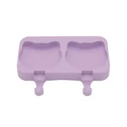 2-Hole Cat face Shape Popsicle Ice Cream Maker Molds Tray DIY Ice Cream Tool