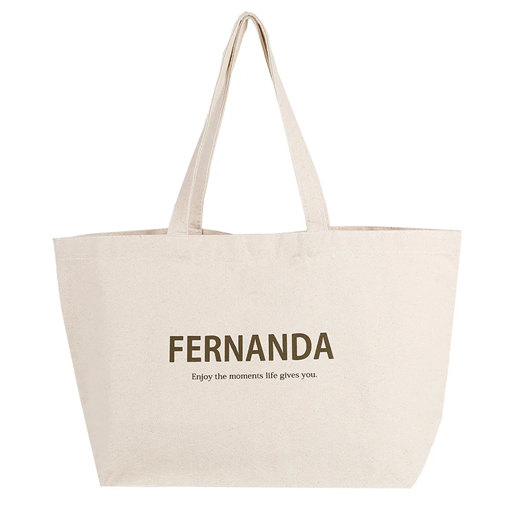 custom print logo promotional 100% blank cotton canvas tote