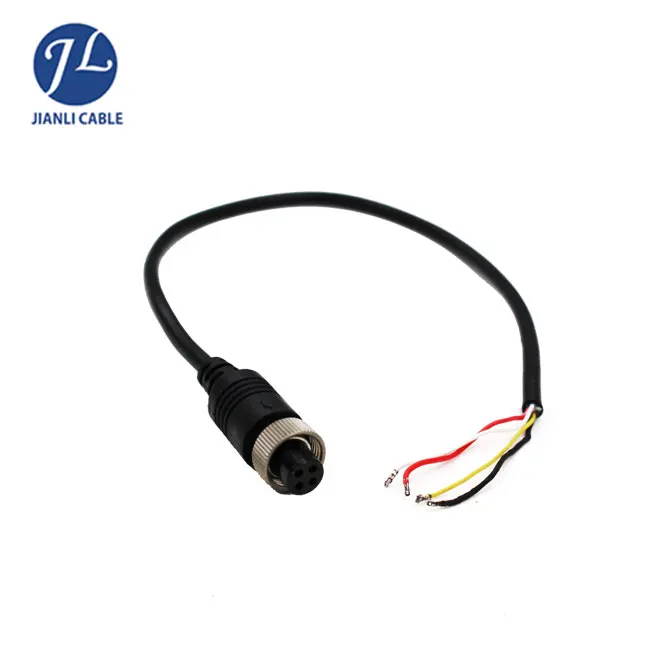 Automotive Backup Camera Cable 4 Pin Plug to Socket Screw on Electrical Cord - ANKUX.COM