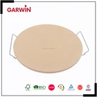 38CM Diameter Oven Ceramic Pizza Stone Cooking Kit & Steel Frame Pizza Stone Holder with Handles
