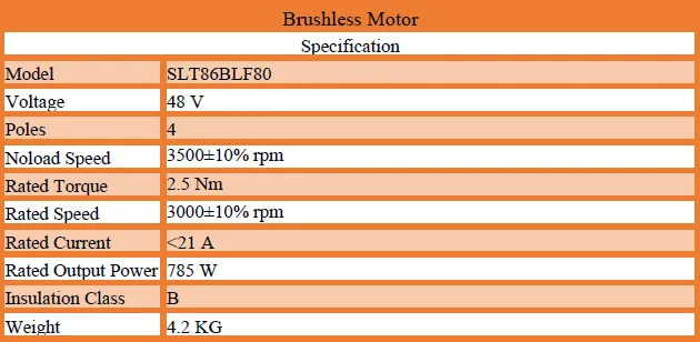Electric Motor, 48v, 750w, Brushless - detail 2
