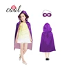 Purple and pink double super hero cape and mask costumes for kids