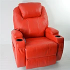 Solid Wooden Frame Red Leather Recliner Massage Sofa Chair/Sofa Massage Chair