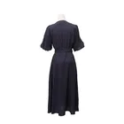 Summer fashion design waist belted shirt dress high slit casual women dress
